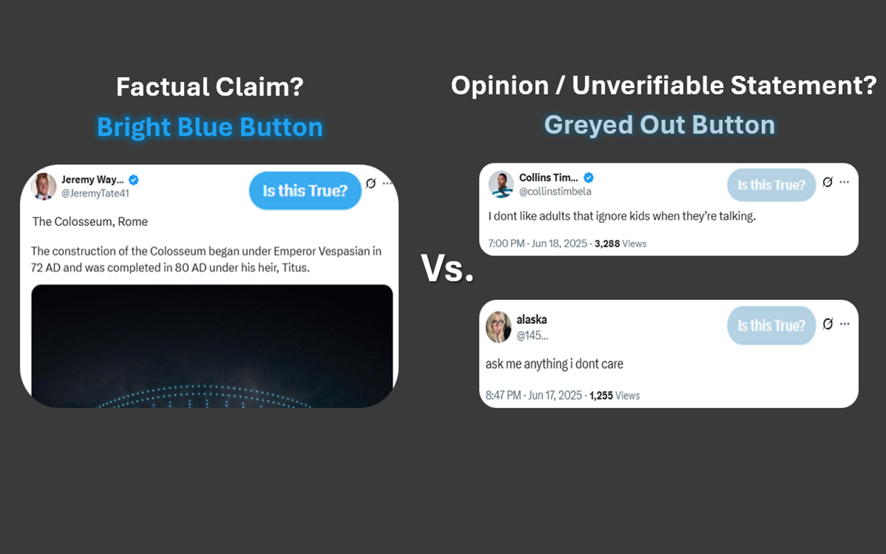 Another screenshot showing the verifiability classification