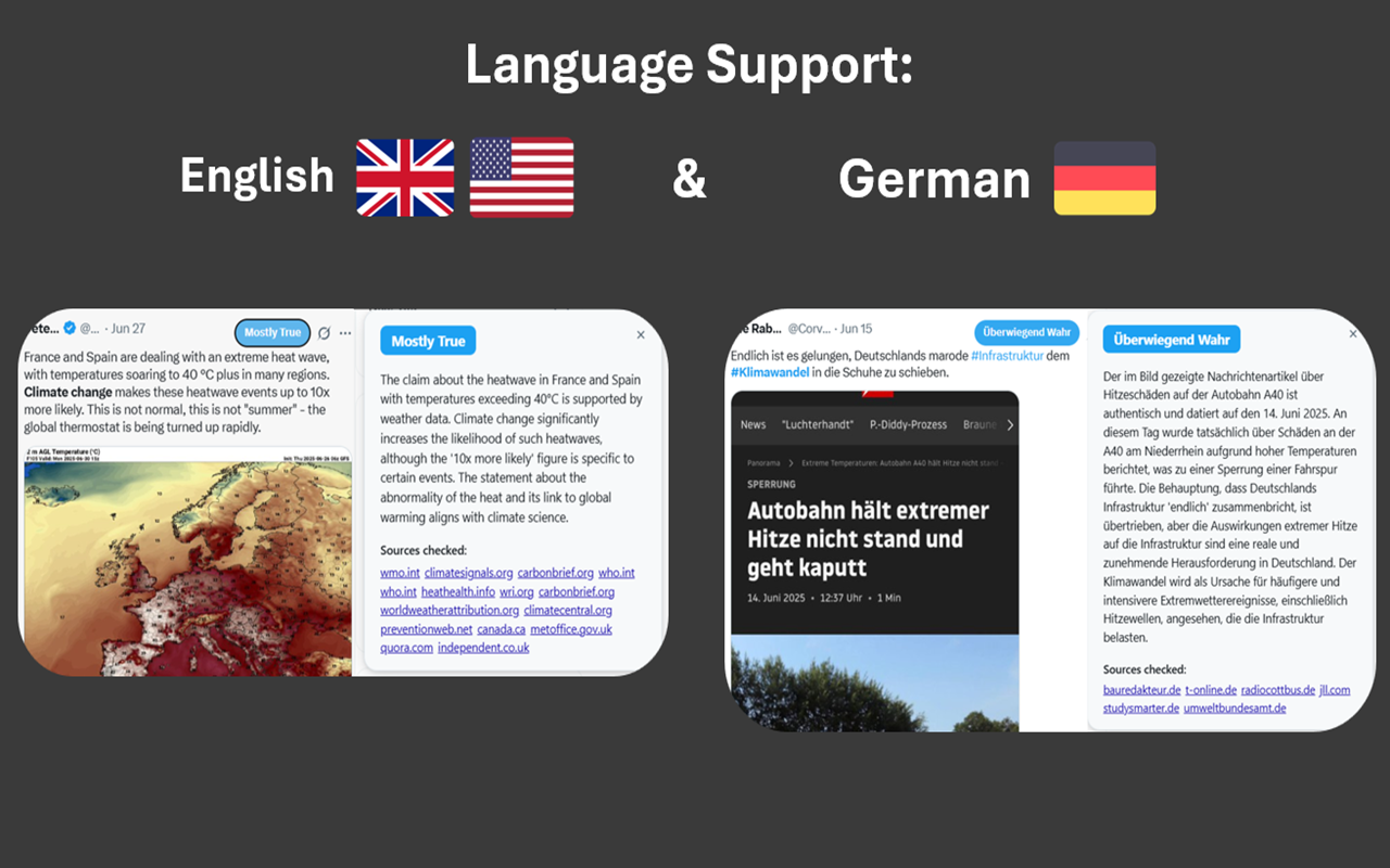 Final screenshot showing the supported languages